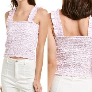 Petersyn X Revolve Tami fuschia smocked cropped tank top